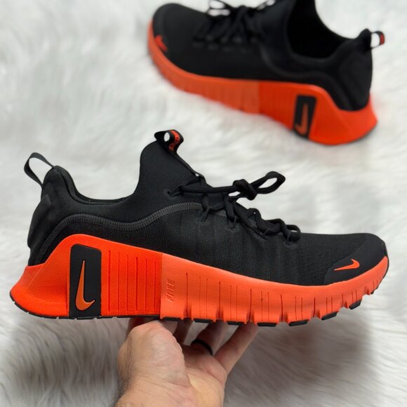 Nike Free Metcon 6 Black Hyper Orange Hyper Crimson Mens FJ7127-004 NEW Sz 12.5